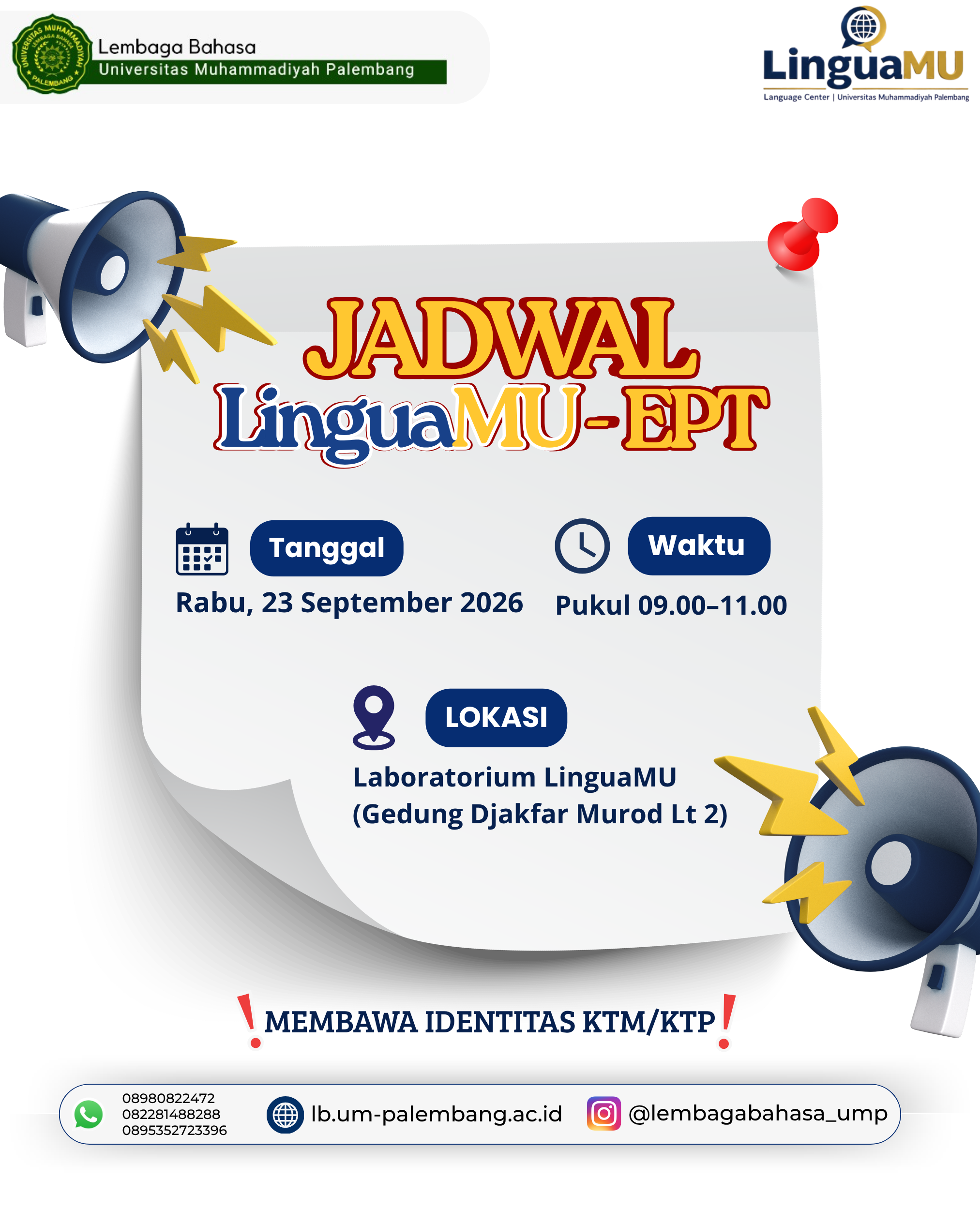 JADWAL TES LINGUAMU-EPT 23 SEPTEMBER 2026